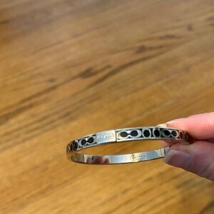 Coach Black and Silver Bangle Bracelet
